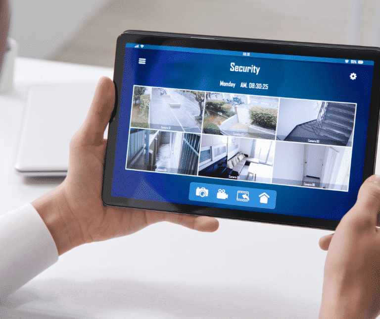 Security camera views on tablet